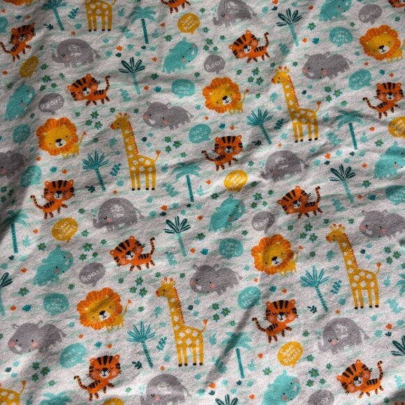 Handmade Baby Receiving Blanket Booties Set Safari Animals Crochet Border - Picture 3 of 7